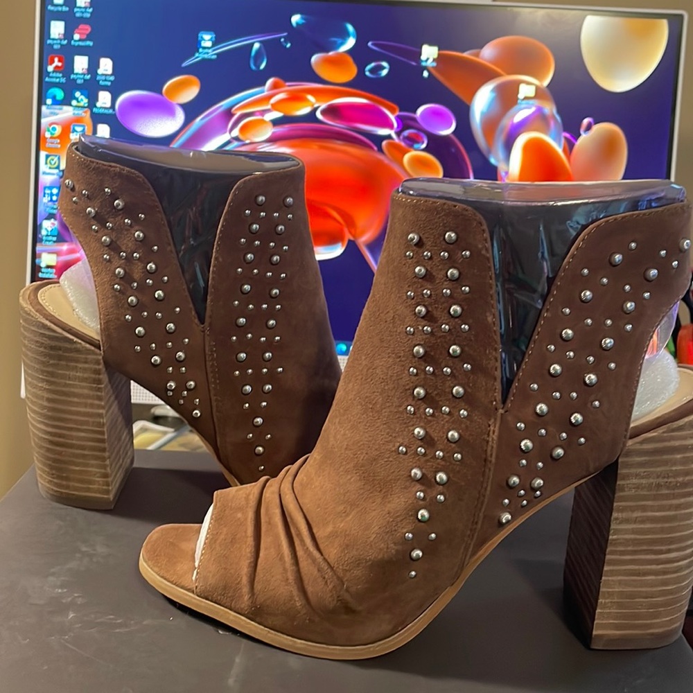 Vince Camuto peep toe booties